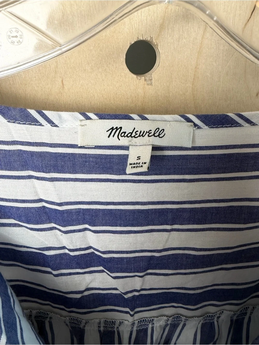 Madewell Peasant Top in Shea Stripe Blue/White Small